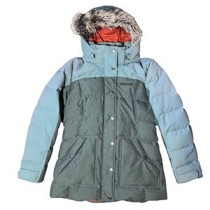 Marmot Womens Southgate Down Jacket 700 Fill Quilted in Sea Fog Size Medium EUC